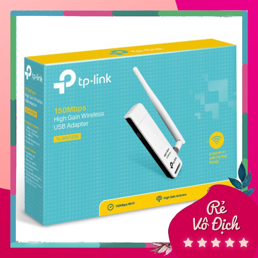 TP-Link TL-WN722N - USB Wifi (high gain) tốc độ 150Mbps - Hàng Chính Hãng k8386