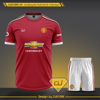 Áo đá banh CLB MANCHESTER UNITED Đỏ Đô Trắng Chất liệu thun mè nhật cao cấp, thấm hút mồ hôi, khô thoáng CUSTORE