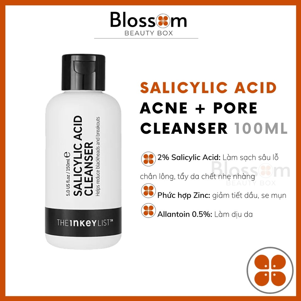 Sữa rửa mặt BHA Salicylic Acid Acne Pore Cleanser The inkey list