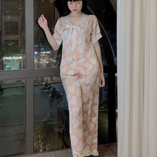 👉[𝗚𝗶𝗮̉𝗺 𝟭𝟬𝗞 ]👈Đồ Bộ Pijama - Bộ Lụa Satin Cộc Dài Cổ Nhọn [𝐇𝐎𝐓 𝐓𝐑𝐄𝐍𝐃+𝐅𝐑𝐄𝐄 𝐒𝐇𝐈𝐏]