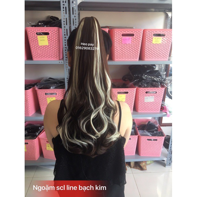 tóc giả uốn đẹp 🎁 FREESHIP 🎁tóc giả line bạch kim - n50