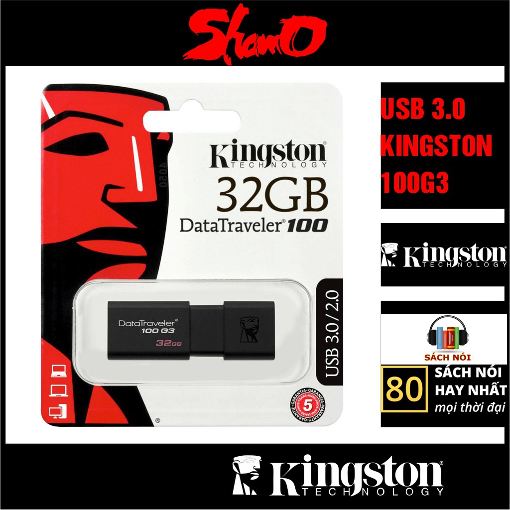 USB 3.0 Kingston 100G3 – Bảo hành 5 năm - Hỗ trợ cài đặt sách nói kinh doanh