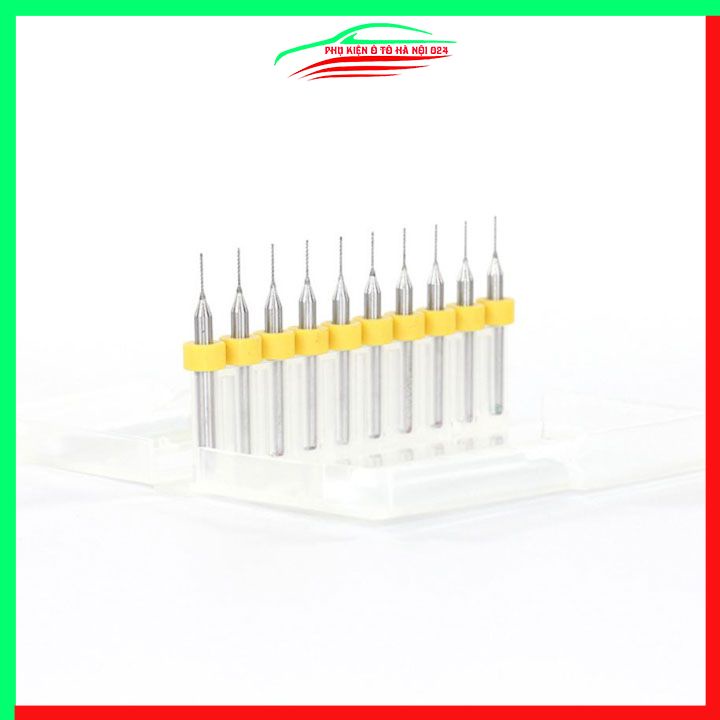 Hộp 10 mũi khoan CNC cao cấp độ chính xác cao đường kính mũi 0.4mm