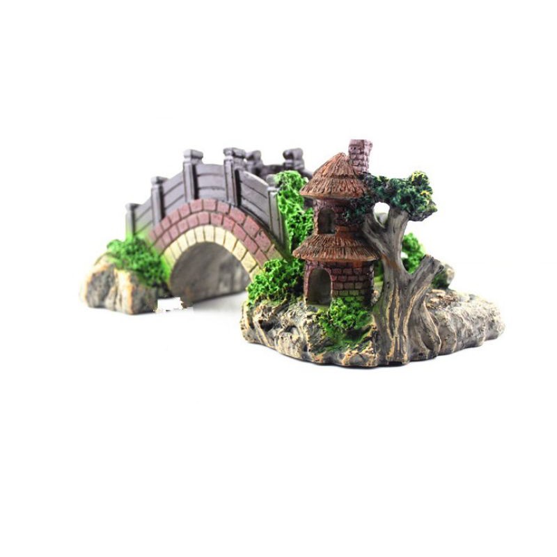 Cây cầu cảnh tráng trí bể cá,,,