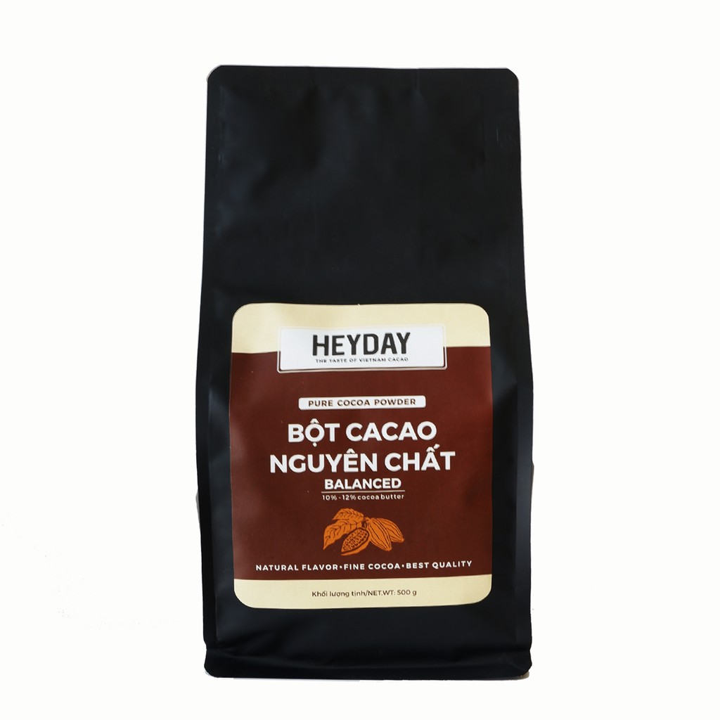 [Thùng 10 túi 500g] Bột cacao nguyên chất Heyday - Dòng Balanced Phổ Thông