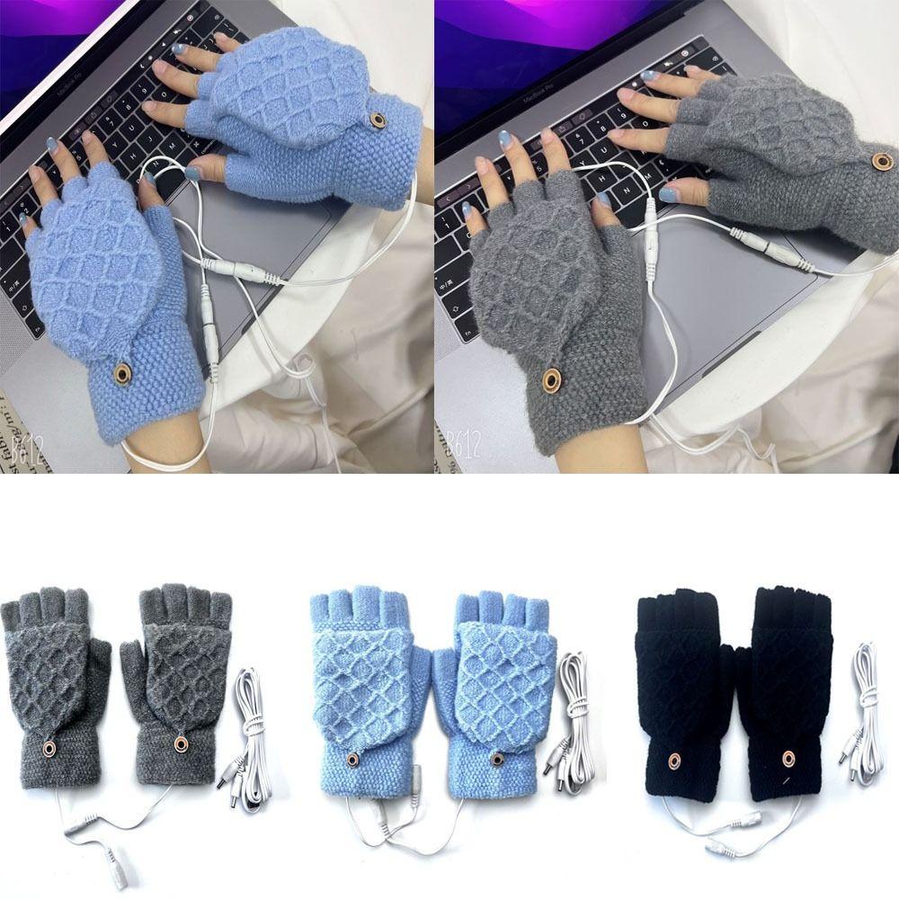 Găng Tay Mùa Đông Unisex Nửa Ngón Có Thể Giặt Rửa Và Sạc USB