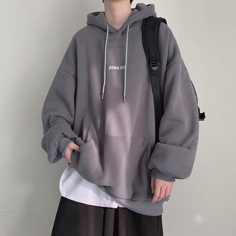 Áo Hoodie Tay Dài Nỉ Bông Túi Bụng PEACE STAR Kèm Video Cận Chất