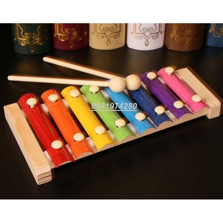 Xylophone 8 thanh- Đàn gõ bằng gỗ âm nhạc cho bé