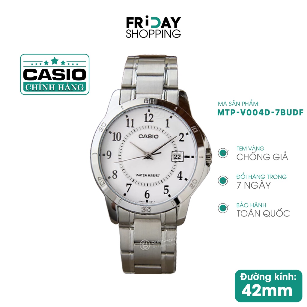 Đồng hồ nam Casio MTP-V004D-7BUDF dây kim loại chính hãng Fridayshopping