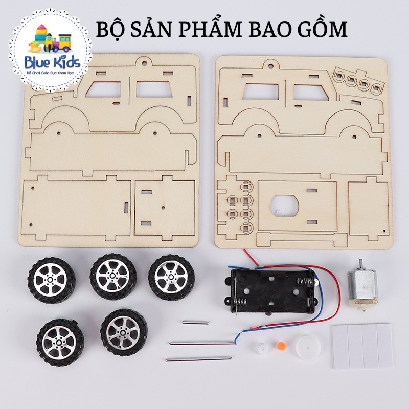 Đồ chơi khoa học STEAM tự làm xe tải bằng gỗ, kích thích sáng tạo và phát triển trí tuệ cho bé