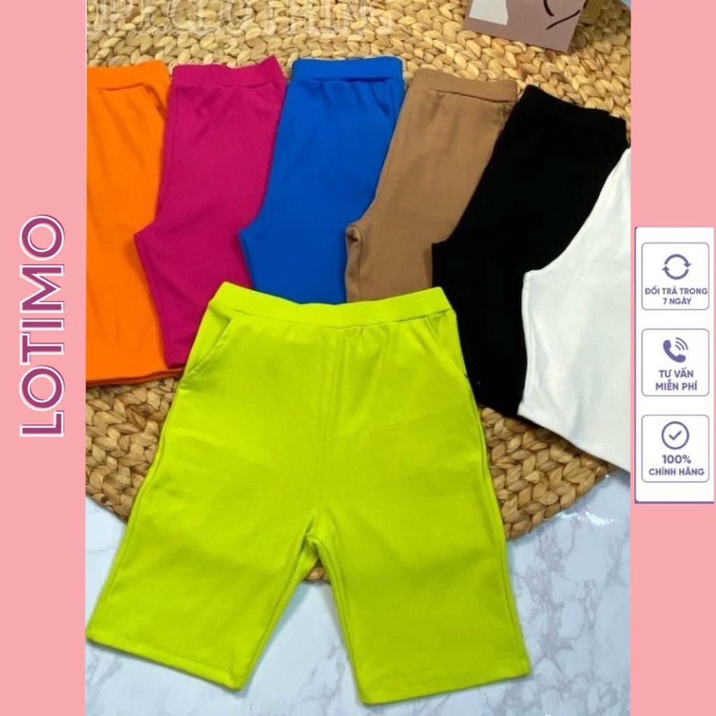 Quần legging lửng nữ LOTIMO quần legging đùi ngố thun gân cao cấp dáng ôm bó lưng bigsize có túi Q29