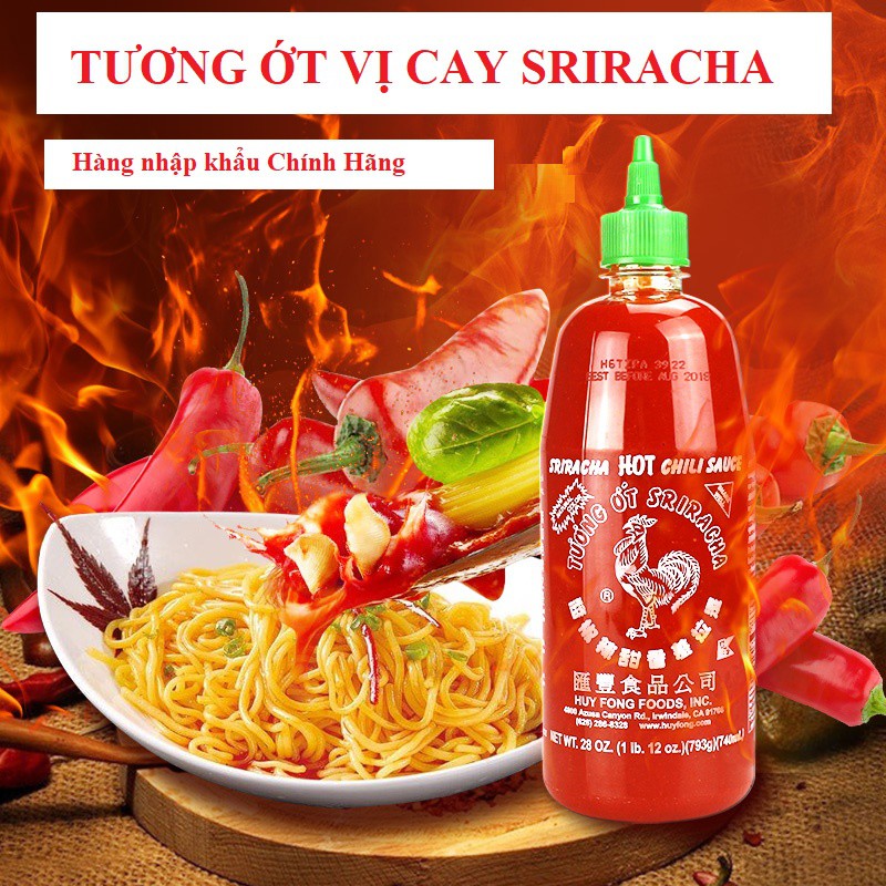 HÀNG MỸ-Tương ớt con gà Sriracha xay nhuyễn - 0 CALO