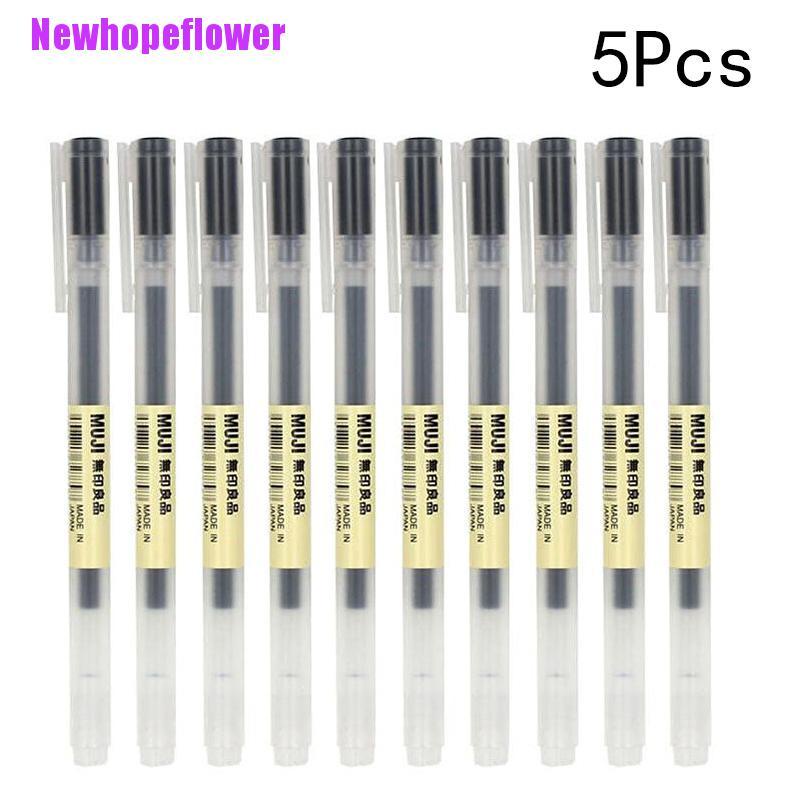MUJI Bộ 5 Bút Mực Gel Không Độc Hại 0.38mm / 0.5mm