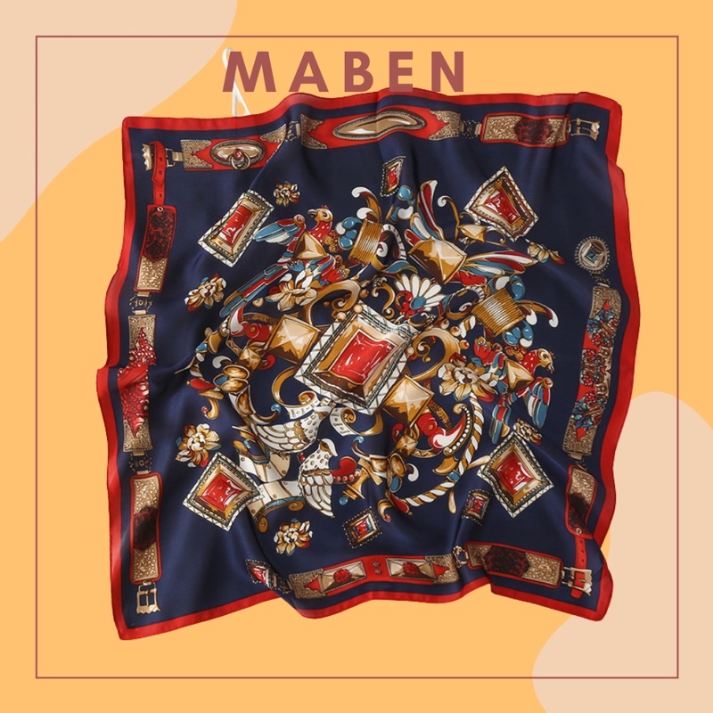 Khăn turban lụa vuông size 70x70cm quấn làm áo yếm - Maben