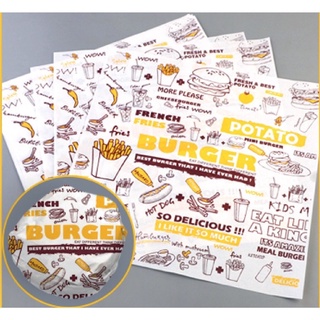 100 -200 Tờ  giấy gói hamburger chống thấm dầu 29 x 28 cm