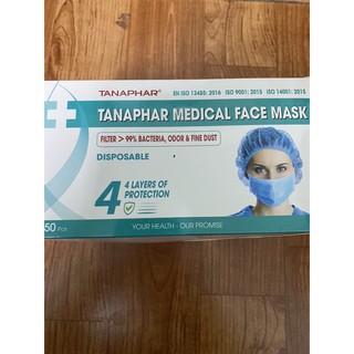 KHẨU TRANG Y TẾ 4 LỚP TANAPHAR (50 chiếc)