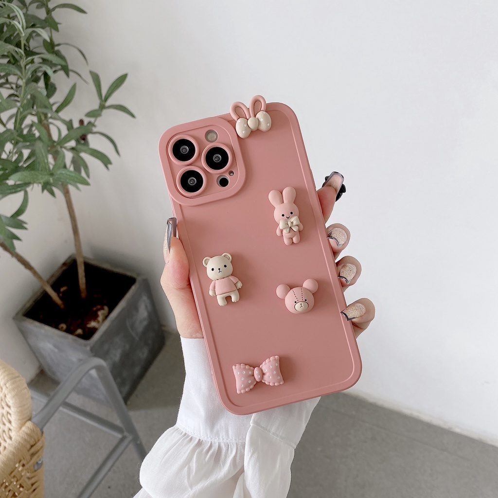 Ốp lưng iphone cạnh vuông bảo vệ camera gắn gấu7plus x xsmax 11 11promax 12 12pro 12promax 13 13pro 13promax DT13 | BigBuy360 - bigbuy360.vn