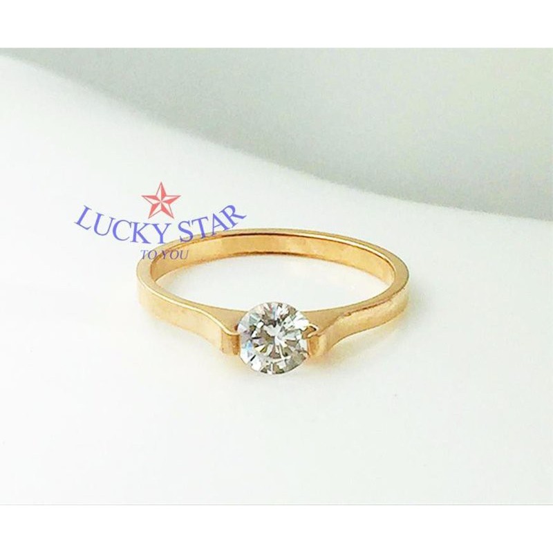 Nhẫn đính hột xoàn lớn Titan không đen