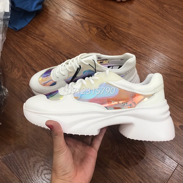 Giầy chunky sneaker phối màu plastic Zara . Ảnh thật