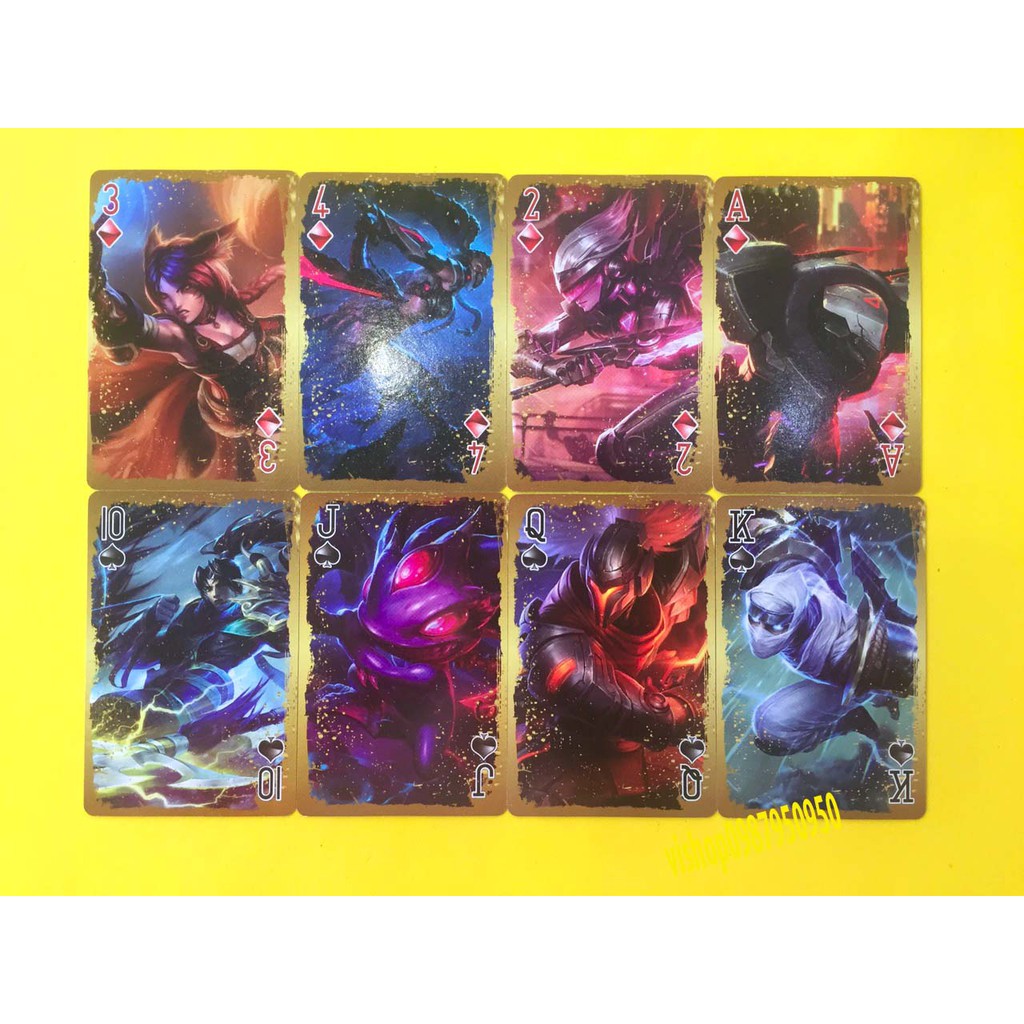 Bộ bài Tây anime LOL liên minh huyền thoại, bộ tú poker pubg 54 lá in hình anime manga dễ thương độc đáo