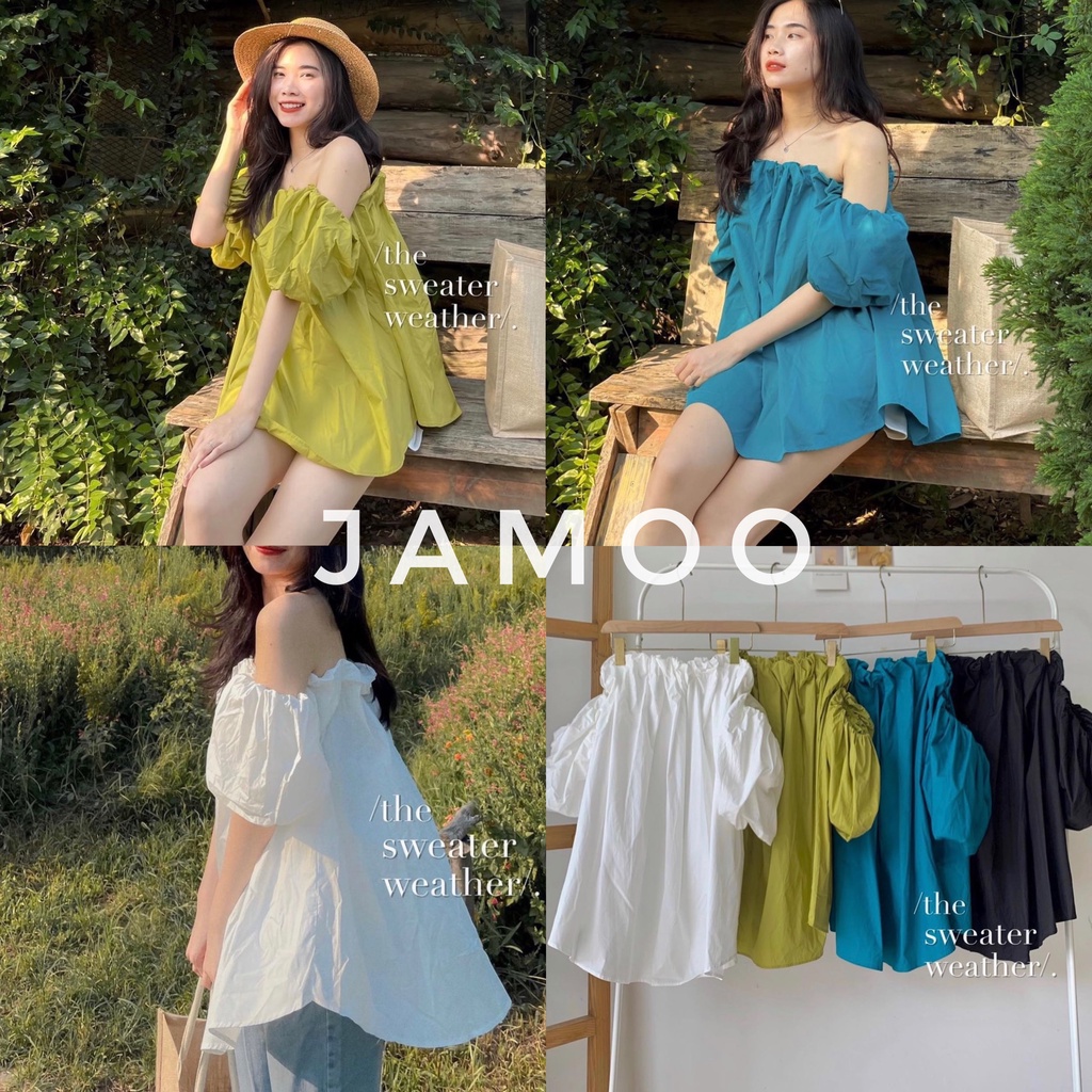 ÁO TRỄ VAI DÁNG BABYDOLL TÔNG MÀU LẠ JAMOO