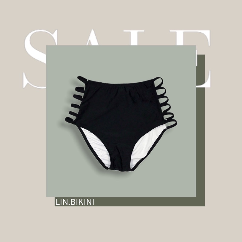 Quần bơi bikini cạp cao đan ngang