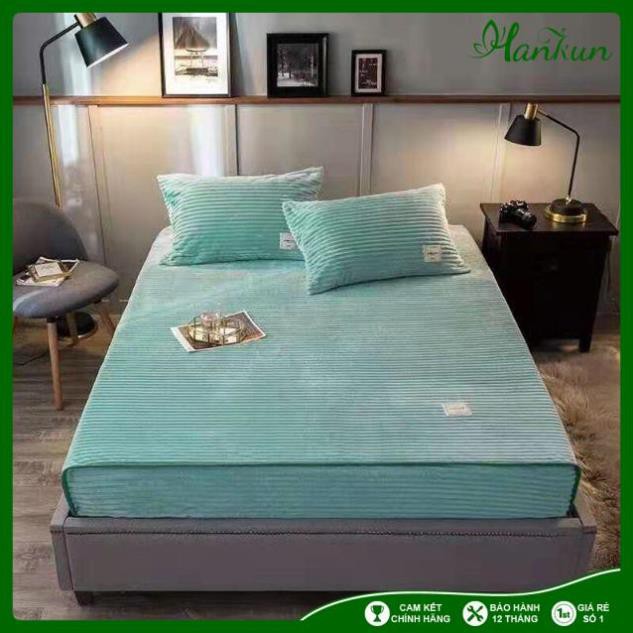 Drap giường/Thảm trải giường/ bộ ga gối nhung tăm 3 món  NHẬP KHẨU cao cấp siêu mịn, ấm kích thước 1M6, 1M8, 2M2 | BigBuy360 - bigbuy360.vn