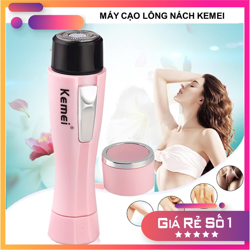 MÁY CẠO LÔNG NÁCH Kemei km-1012 tặng kèm hộp và túi đựng - tặng Pin | G124