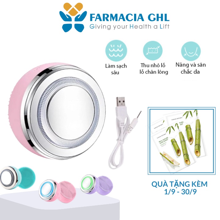 Máy Rửa Mặt 4 trong 1 Honest Nâng Cơ, Massage, Trẻ Hóa Da, Đẩy Tinh Chất Có Đèn Led Beauty Cleansing Rejuvenation Device