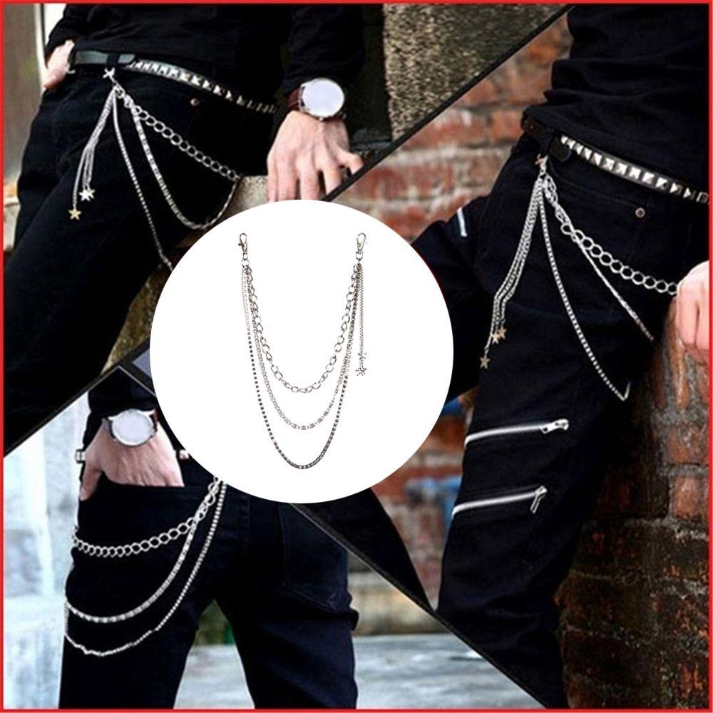 Móc Khóa Quần Jeans Đính Đinh Tán Thời Trang Cá Tính Cho Nam