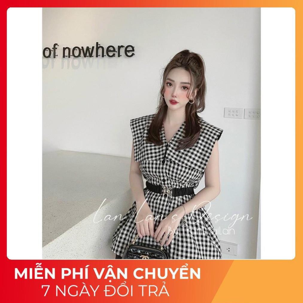 [ 𝐅𝐑𝐄𝐄 𝐒𝐇𝐈𝐏 ] Set Cổ Vuông Tay Rơi Kèm Đai Thắt Eo