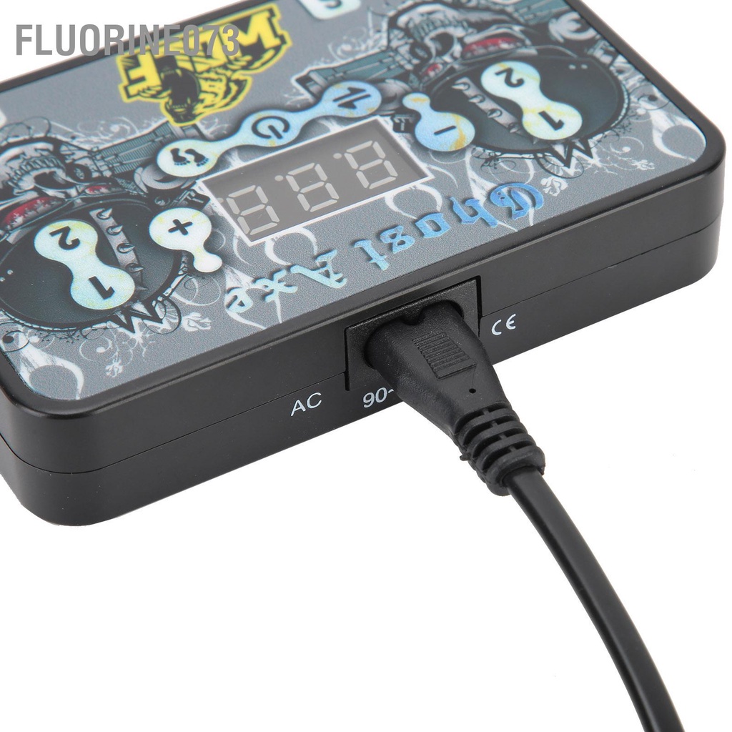 [Hàng Sẵn] Bộ cấp nguồn hình xăm Màn LCD 3 lỗ Kiểu dáng Bàn đạp chân Máy mô kép Nguồn điện 90‑265V【Fluorine073】