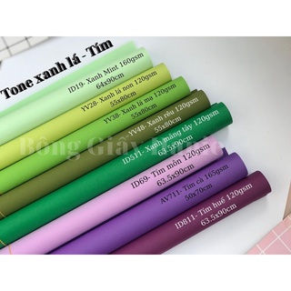 Giấy mỹ thuật tone màu xanh lá- tím