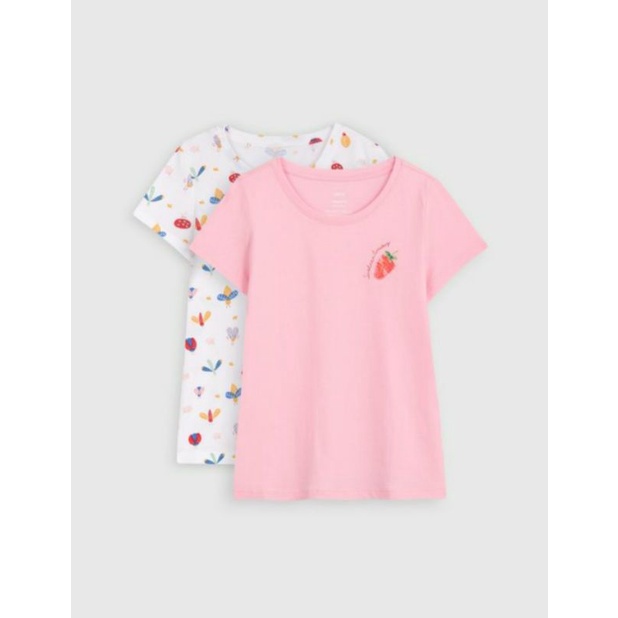 Set 2 áo phông cộc tay bé gái Canifa