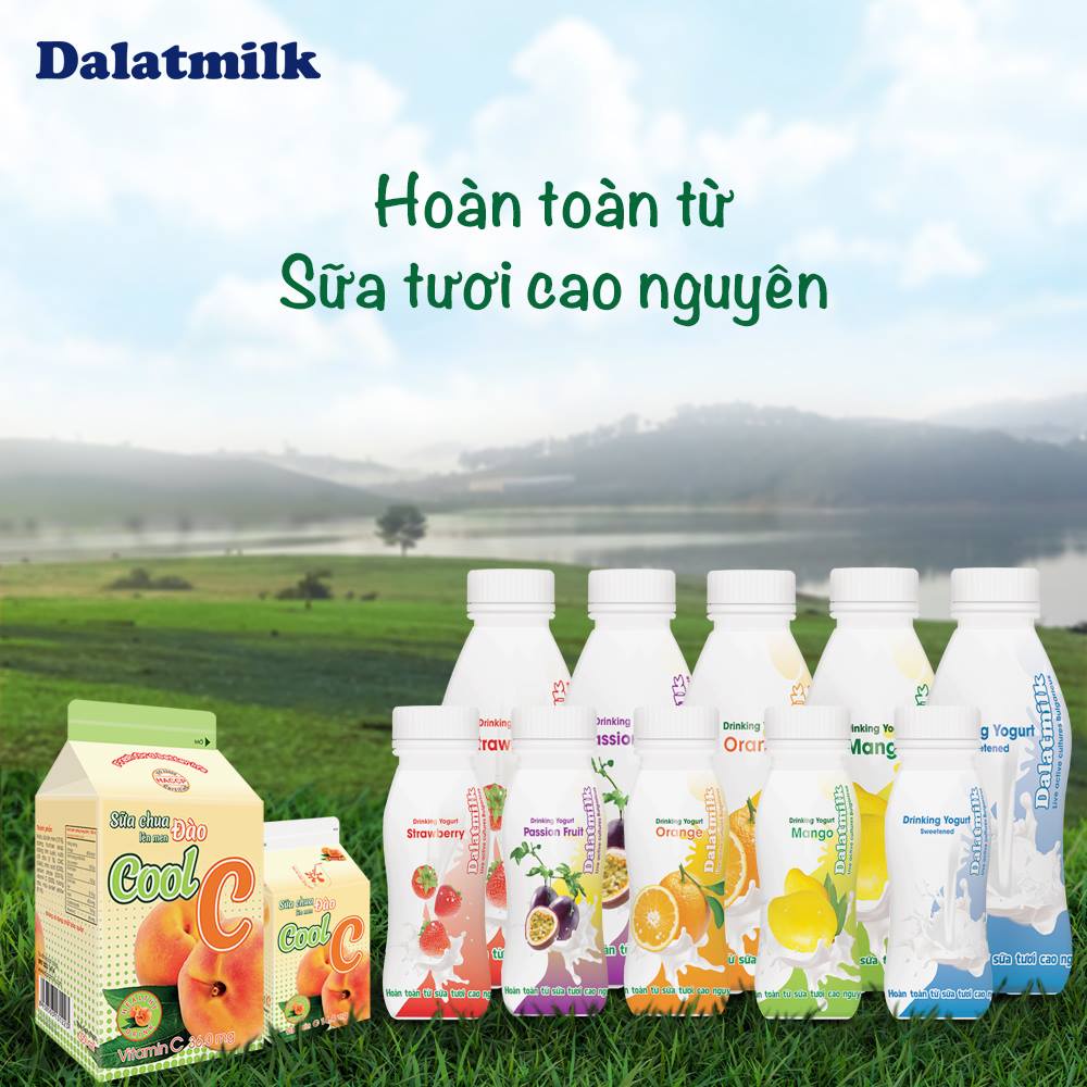 Sữa Chua Dalat Milk Vị Tự Nhiên/Có Đường/Không Đường/Dâu Tằm Đủ Size To/Nhỏ - Hàng Chính Hãng Date Xa