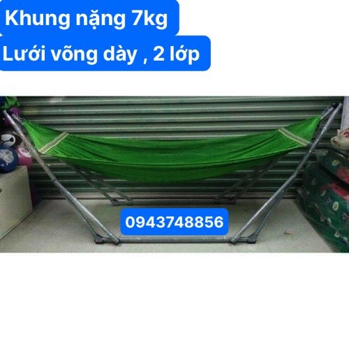 Võng xếp khung sơn tĩnh điện phi 32 kèm lưới