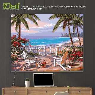 Tranh treo tường tự tô màu số hóa DALI Tranh Phong cảnh biển B005