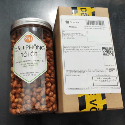 500gr Đậu phộng tỏi ớt ATVSTP - Chất lượng đậu loại 1 | AU FOOD thơm ngon vừa phải đậm vị. | BigBuy360 - bigbuy360.vn