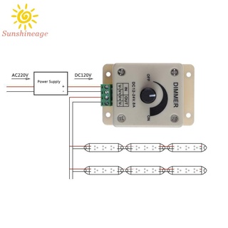 SUNAGE- ~LED Dimmer Switch 12-24V 8A Adjustable Brightness Single Color Controller    .【SUNAGE-HOT Fashion】
