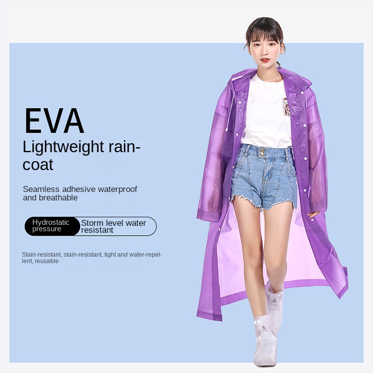 Áo Mưa EVA Dày Mặt Nhám Không Phai Màu Đục Có Thể Điều Chỉnh Được Cho Trẻ Em Và Người Lớn Bán Sỉ poncho