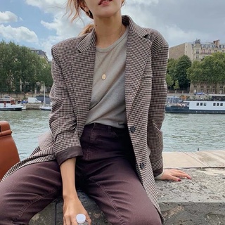 Áo blazer kẻ sọc Nâu ( Ảnh thật hàng về ở cuối )