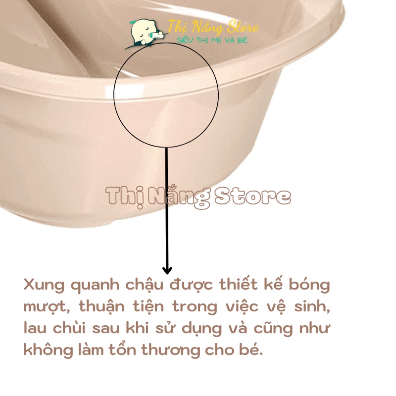 Chậu tắm, Thau tắm hình ếch cho bé sơ sinh và trẻ nhỏ có tựa lưng - Thị Nắng Store