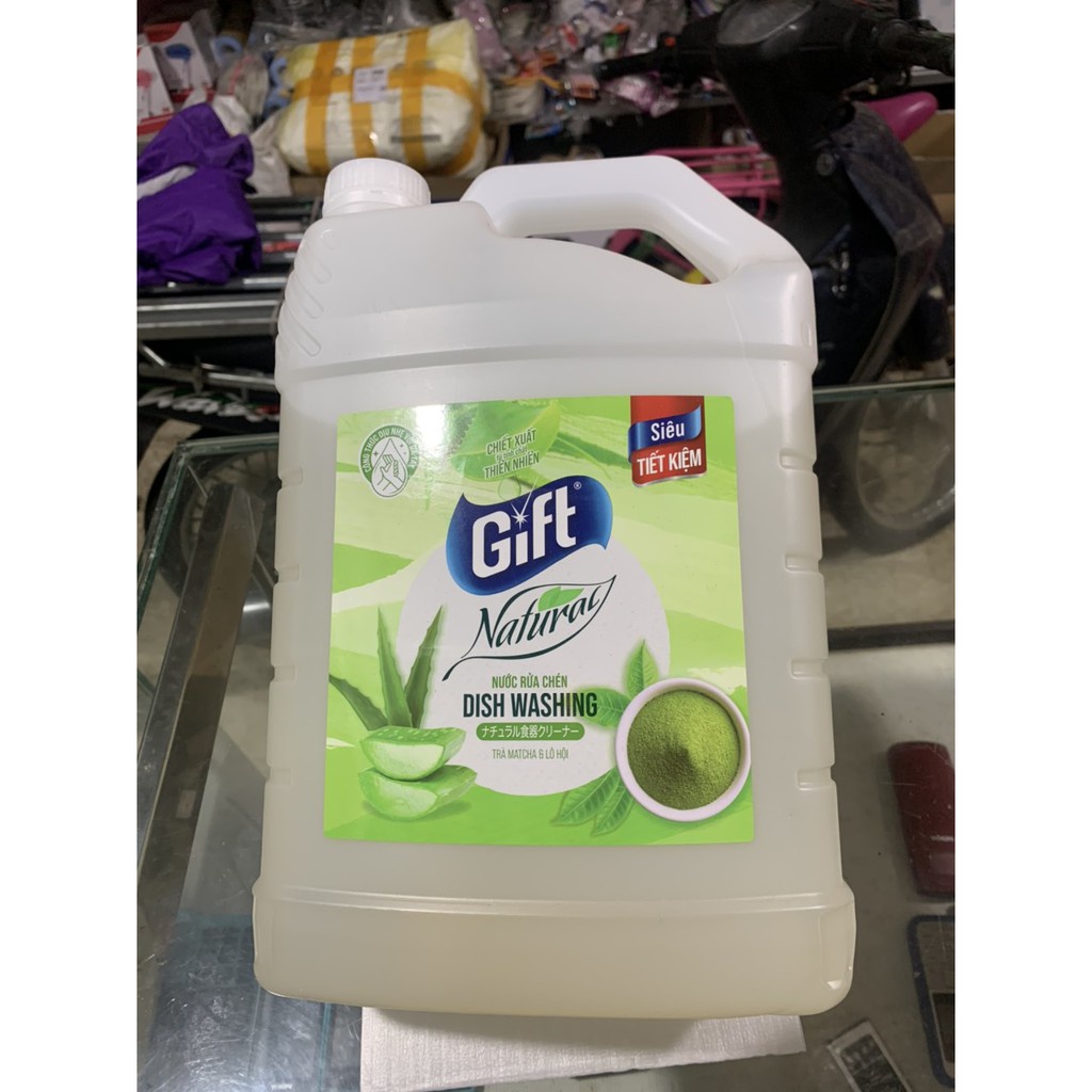 Nước Rửa Chén  Gift 3.8kg ( chiết xuất trà matcha và lô hội ) mẫu mới