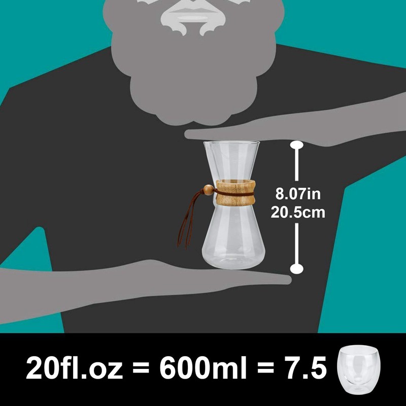 Pour over Coffee Maker, Borosilicate Glass Carafe Stainless Steel#HAVN