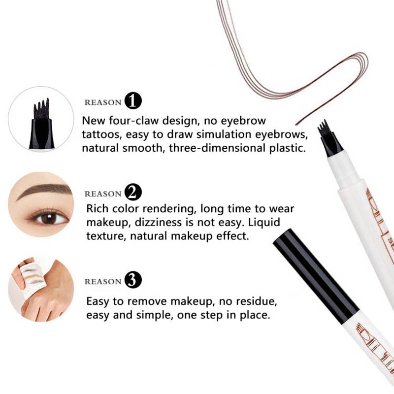 Bút kẻ lông mày dạng lỏng ngòi 4 ngạnh siêu mỏng trang điểm tự nhiên | BigBuy360 - bigbuy360.vn