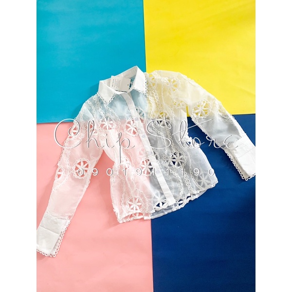 ÁO SƠMI ORGANZA CAO CẤP HOA THÊU KOREA HÀNG CHUẨN - ORDER