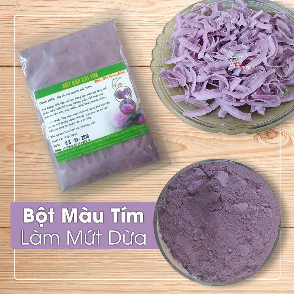 Bột Tạo Màu Tím Cho Mứt Dừa (Bột Bắp Cải Tím)