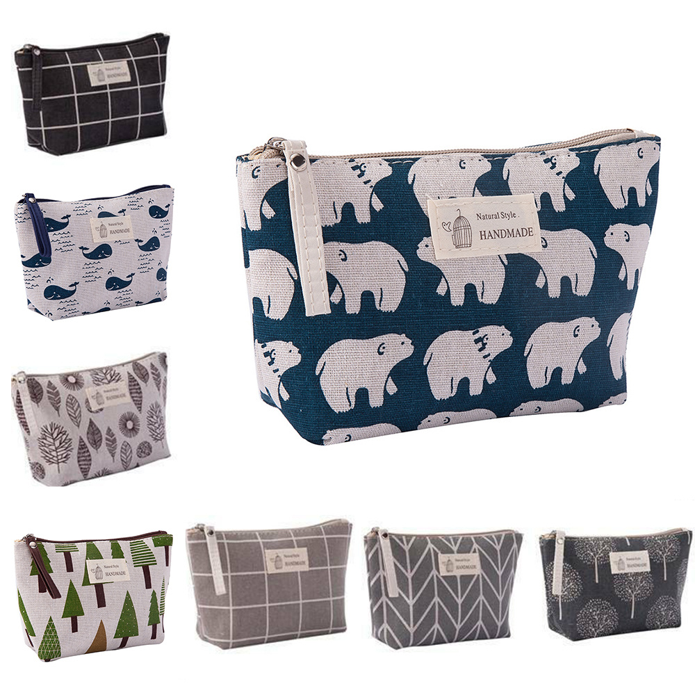 Túi Vải Đựng Đồ Trang Điểm Đa Năng In Họa Tiết Xinh Xắn Dành Cho Nữ