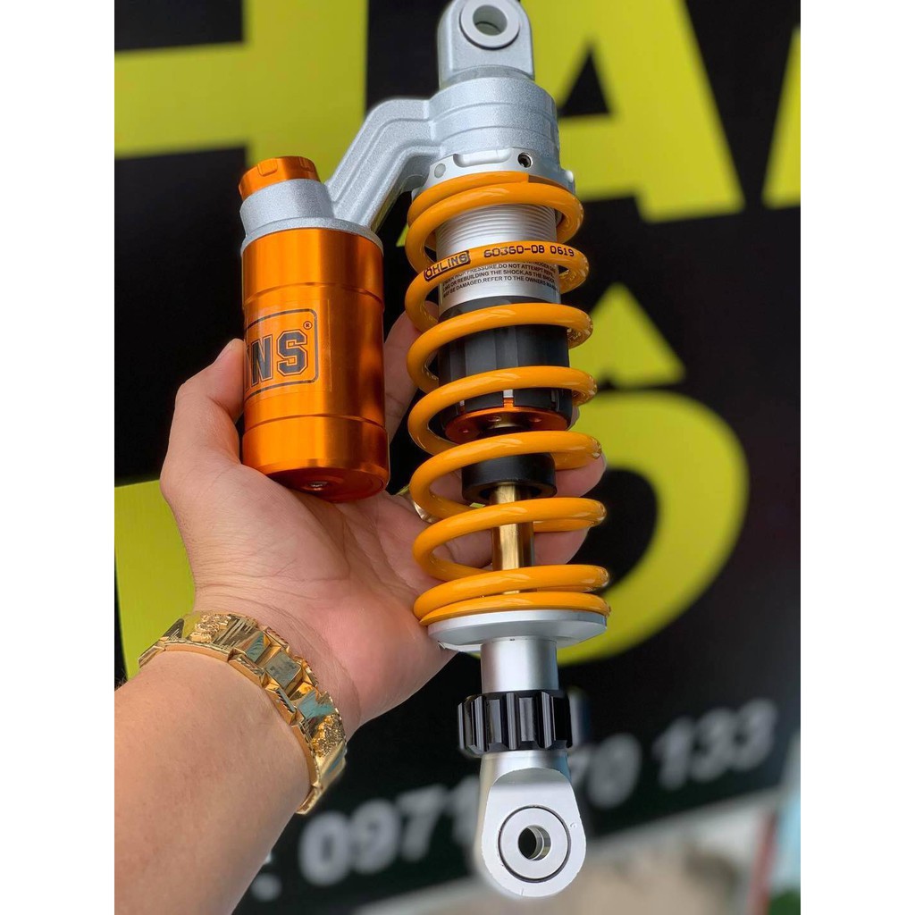 Phuộc Ohlins  Nitron  có bình dầu màu vàng - xanh  cho wave dream sirirus elegant future S110