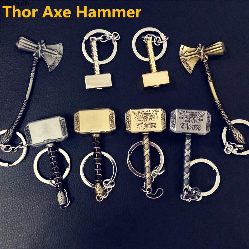 Móc khóa mặt hình dụng cụ của nhân vật siêu anh hùng Thor phong cách thần thoại